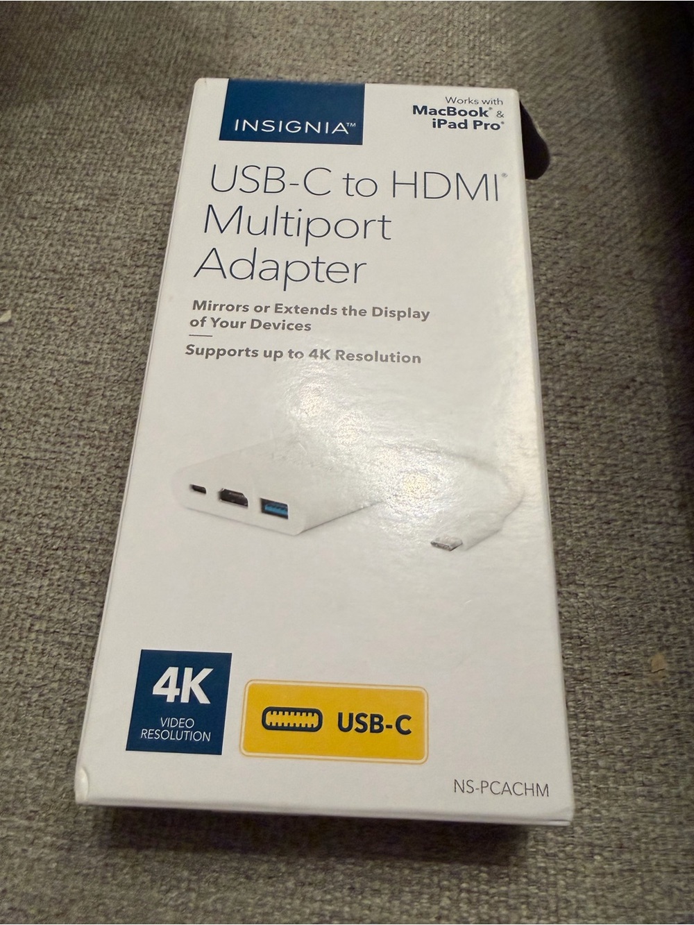 Insignia White USB-C to HDMI Multiport Adapter - 4K Support